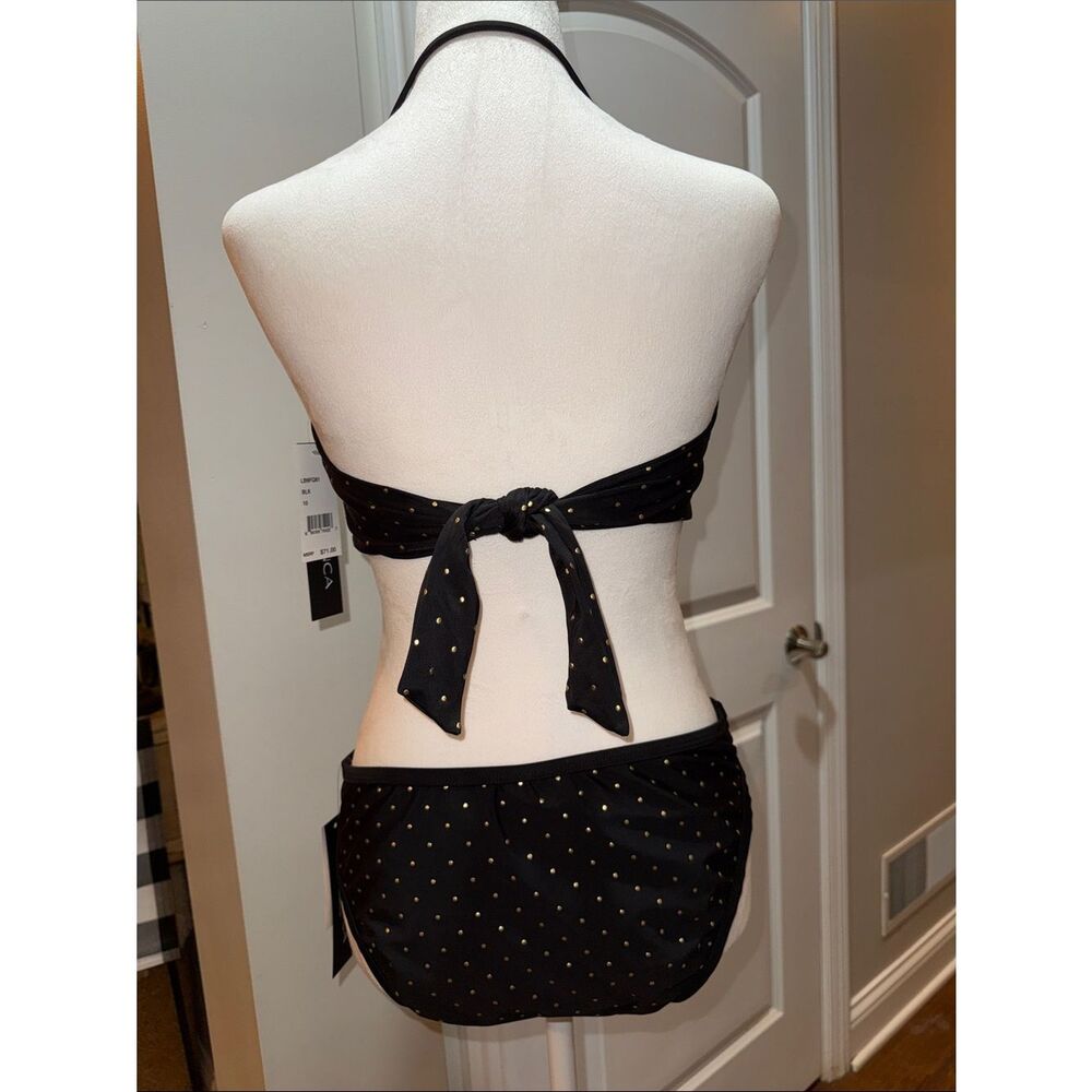 La Blanca Black Bandeau Bikini with Gold Studs - Picture 2 of 8